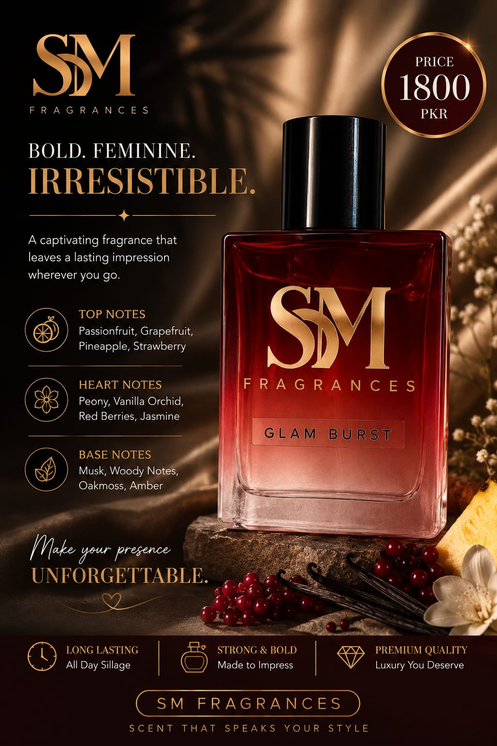 Glam Burst Eau de Parfum for Women – Fruity Floral Musk Fragrance | 50ml